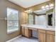 Bathroom features a double sink vanity and shower at 8576 Sandy Beach St, Tampa, FL 33634