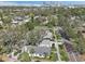Aerial view of neighborhood featuring mature trees and city skyline at 2015 3Rd S St, St Petersburg, FL 33705