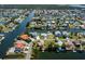 Aerial view of the waterfront community with multiple canals and waterways at 4315 Flexer Dr, Hernando Beach, FL 34607