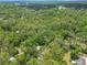 An aerial view shows a home embraced by verdant trees and a serene blue pool at 473 Forest Ave, Brooksville, FL 34601
