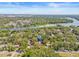 Picturesque aerial view showcases the home's serene location near the Hillsborough River, surrounded by lush greenery at 4805 E Regnas Ave, Tampa, FL 33617