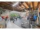 Garage interior featuring space for parking, motorbikes and a home gym; lots of space to exercise at 4805 E Regnas Ave, Tampa, FL 33617