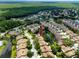 Aerial view of townhomes in a well-maintained community with tree-lined streets and water features at 5524 Salem Square N Dr, Palm Harbor, FL 34685