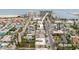 Aerial view of a community pool and the ocean nearby at 600 71St Ave # 18, St Pete Beach, FL 33706