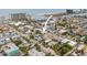 Aerial shot of the condo, highlighting its proximity to the beach and community pool at 600 71St Ave # 18, St Pete Beach, FL 33706