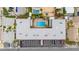 Top down aerial view of the home's pool and parking area at 600 71St Ave # 18, St Pete Beach, FL 33706