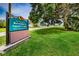 Sign for the New Port Richey Recreation & Aquatic Center on a green lawn at 6406 Congress St, New Port Richey, FL 34653