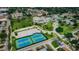 Aerial view of the Recreation Center featuring tennis courts and a large Aquatic Center at 6406 Congress St, New Port Richey, FL 34653