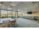 Meeting room with tables, chairs and large windows with a view at 7050 Sunset S Dr # 1401, South Pasadena, FL 33707