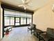 The home has a screened patio with fan and full furnishings at 7360 Ulmerton Rd # 16A, Largo, FL 33771