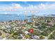 An aerial view showcases the property's proximity to Dunedin Causeway and Honeymoon Island at 75 New Jersey Dr, Dunedin, FL 34698