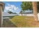 Expansive back yard featuring healthy grass, a privacy fence and mature trees, perfect for relaxation and outdoor activities at 8418 Westridge Dr, Tampa, FL 33615