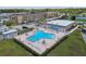Aerial view of the community pool and recreational amenities at this building at 1 Boca Ciega Point Blvd # 310, St Petersburg, FL 33708