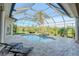 Screened-in pool with spa overlooks the lush backyard, offering a private and serene oasis at 15101 Kestrelglen Way, Lithia, FL 33547