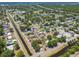 A wide aerial perspective showcases a neighborhood with a canal flowing through it at 1810 77Th N Ave, St Petersburg, FL 33702