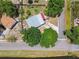 An aerial shows trees surrounding a property on a corner lot at 1810 77Th N Ave, St Petersburg, FL 33702