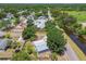 Aerial image shows a home near a canal, shaded by mature trees at 1810 77Th N Ave, St Petersburg, FL 33702