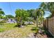 Backyard view features mature trees, lush greenery, and a wooden fence at 1810 77Th N Ave, St Petersburg, FL 33702