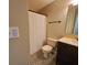 This bathroom features a shower, toilet, stylish vanity, and decorative tile flooring at 2615 Southern Oaks Pl, Plant City, FL 33566