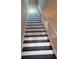 Staircase with white railing and alternating black and white treads and risers at 2615 Southern Oaks Pl, Plant City, FL 33566