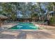 Community pool with lounge chairs, shade umbrellas, and a nearby cabana area at 2665 Sequoia Ter # 306, Palm Harbor, FL 34683