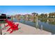 Dock view featuring outdoor chairs overlooking a serene waterfront and luxury waterfront homes at 2817 Seabreeze S Dr, Gulfport, FL 33707