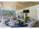 Covered patio featuring cozy seating with views of the waterfront at 2817 Seabreeze S Dr, Gulfport, FL 33707