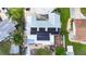 Birds-eye view of the home showing the solar panels on the roof at 2912 Case Ave, Bradenton, FL 34207