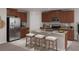 Well-equipped kitchen featuring stainless steel appliances, granite countertops, a central island with seating, and sleek wooden cabinetry at 4015 86Th E St, Palmetto, FL 34221