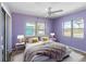 Bedroom showcasing neutral color scheme, bed between windows, and adjacent sliding glass door at 410 73Rd Ave, St Pete Beach, FL 33706