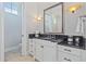 Charming vanity with granite counters in bathroom at 4512 Cheval Blvd, Lutz, FL 33558