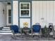 Inviting front porch with cozy seating, including wicker chairs and a side table at 4943 New England Blvd # 105, New Port Richey, FL 34652