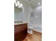 Bathroom with tile flooring, granite countertop vanity and shower-tub combo at 5920 Silver Palm Blvd, Bradenton, FL 34211