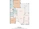Detailed floor plan showcasing layout with primary bedroom, kitchen, living room, and screened porch dimensions at 9200 Halberg Dr, Hudson, FL 34669