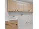 Functional laundry room features ample cabinet space and a utility sink at 9200 Halberg Dr, Hudson, FL 34669