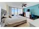 Spacious main bedroom with large windows and ample natural light and scenic views of the waterfront at 100 Pierce St # 910, Clearwater, FL 33756