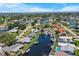 Charming neighborhood aerial view featuring waterfront homes with private boat docks and beautiful canal access to Tampa Bay at 1382 52Nd Ne Ave, St Petersburg, FL 33703