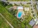 Aerial view showcasing community pool, playground, basketball court, and well-maintained landscaping at 13912 Painted Bunting Ln, Riverview, FL 33579