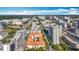 Detailed aerial shot showing a multi-Gathering complex with surrounding residential buildings and mature trees at 200 4Th S Ave # 229, St Petersburg, FL 33701