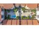 Aerial view of landscaped courtyard featuring a pool, fountain, and lush greenery at 200 4Th S Ave # 229, St Petersburg, FL 33701