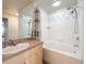 Bathroom featuring a shower and tub combination, and a large mirror at 200 4Th S Ave # 229, St Petersburg, FL 33701