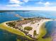 Beautiful aerial view of Fred Howard Park and beach along the coast at 378 Wood Chuck Ave, Tarpon Springs, FL 34689