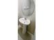 Bathroom featuring a modern pedestal sink and an oval mirror at 3810 Romano Busciglio St, Tampa, FL 33619