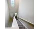 Carpeted staircase with white handrail leading to the front door at 3810 Romano Busciglio St, Tampa, FL 33619