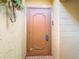 Front door with secure digital lock, surrounded by brick and stucco at 4405 Vieux Carre Cir # 4405, Tampa, FL 33613