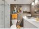Stylish bathroom featuring a glass-enclosed shower, modern vanity, and unique coastal-themed decor at 4705 1St Ne St # 326, St Petersburg, FL 33703