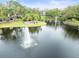 Scenic pond view with fountains surrounded by lush landscaping in a serene community at 716 Promenade Pl, Tampa, FL 33602