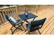 Cozy deck featuring outdoor seating, offering a relaxing space to enjoy the beautiful views and fresh air at 10040 Lake Dr, Weeki Wachee, FL 34613