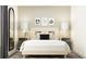 Comfortable bedroom with neutral tones, decorative wall art and stylish lighting with a calming ambiance at 11817 Blue Diamond Trl, Parrish, FL 34219