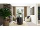 Bright office featuring a modern desk, comfortable chair, and shelving unit with decor at 11844 Blue Diamond Trl, Parrish, FL 34219